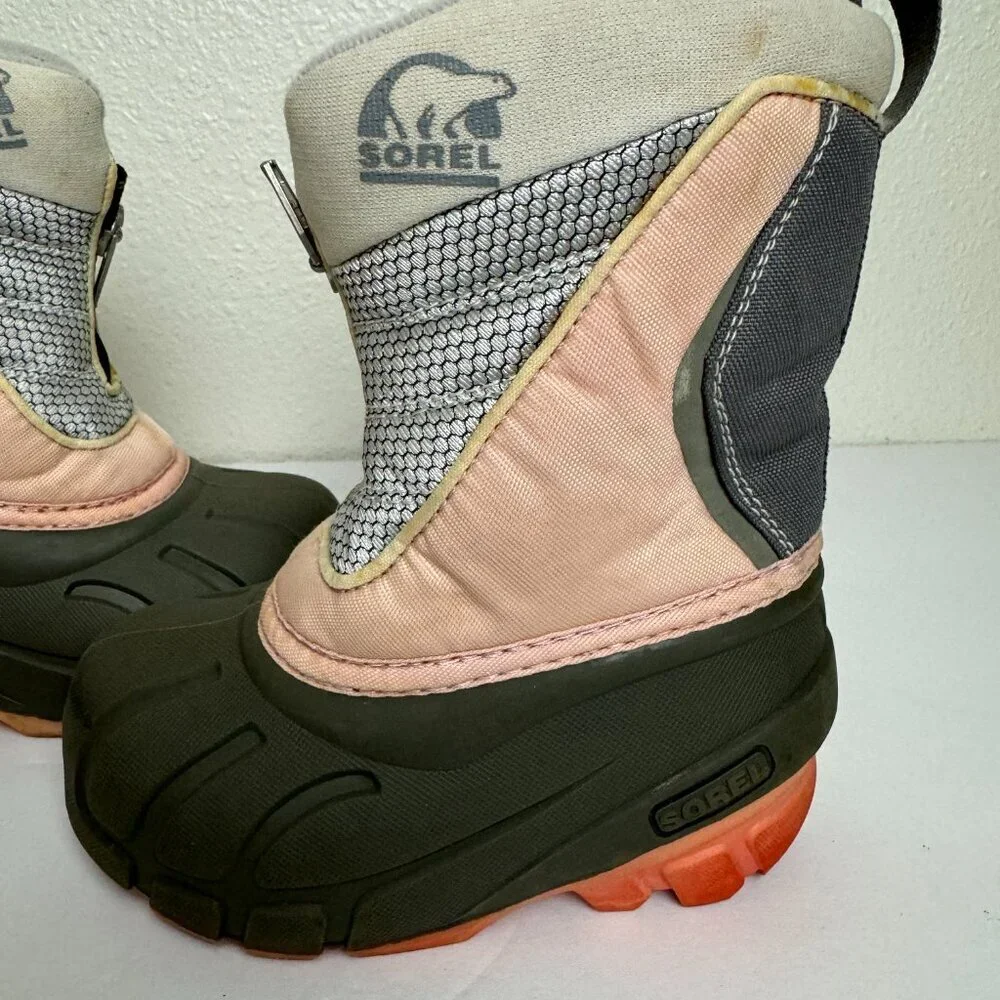 Sorel Snow Patrol Insulated Winter Warm Snow Boots Front Zip Girl's Sz 8
